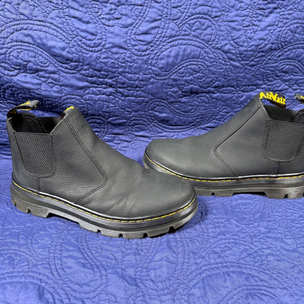 Dr. Martens Hardie II Ambassador Leather Chelsea Pull-on Black Boots Mens 10 EUC